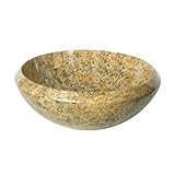 Decolav 1625-M-FOS 16-Inch Round Tapered Rim Stone Vessel, Fossil Marble