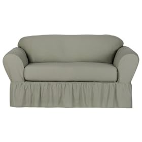 Simply Shabby Chic® Cotton Duck Loveseat Slipcover - Green by Simply ShabChic
