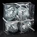 Set of 4 Glass Mirrored Silver Disco Onion Christmas Ornaments
