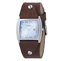 Fossil JR8133 Stainless Steel Gents Analogue Blue Dial Leather Cuff Watch