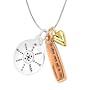 Tri-Tone "Choose Your Own Path. To Thine Own Self Be True" - Shakespeare Reversible Compass Three-Charm Necklace, 18"