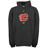 NHL Calgary Flames Primary Logo Hooded Fleece (Black, X-Large)