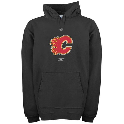 NHL Calgary Flames Primary Logo Hooded Fleece (Black, Large)