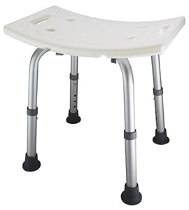 Ez2care Adjustable Lightweight Shower Bench, White