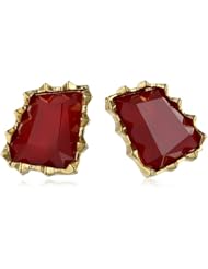 Sam Edelman Long Stone Ruby Stud Earrings Set
