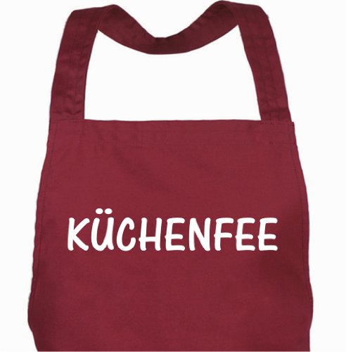 Schürze KÜCHENFEE bordeaux / Grillschürze, Kochschürze, Küchenschürze, Latzschürze