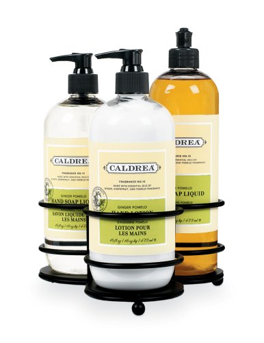 Caldrea 3-piece Cloverleaf Sink Set, Ginger Pomelo - Black by Caldrea
