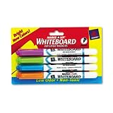 Marks-A-Lot Pen-Style Dry Erase Markers, Fine, 4 Bright Colors/Set AVE24450
