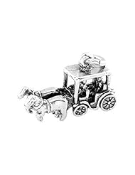 Sterling Silver Three Dimensional Horse and Buggy Charm