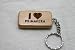 I Love Primavera Wooden Keychain