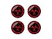 Zombie Outbreak Response Team Red - 3D Domed Set of 4 Stickers Badges Wheel Center Cap
