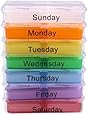 Vakind Weekly Medicine Storage 7 Day Tablet Pill Sorter Organizer Box Holder Container (As shown)