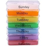 Vakind Weekly Medicine Storage 7 Day Tablet Pill Sorter Organizer Box Holder Container (As shown)