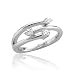 18k White Gold 3-Stone Diamond Engagement Bridal Ring Band, Size 6.5 (GH, SI, 0.20 carat)