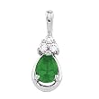 14K White Gold Tsavorite and Diamond Pendant