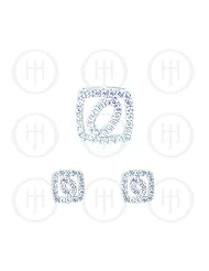 Sterling Silver -Rhodium Plated Assorted CZ Cutout Pendant an