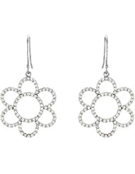 14K White Gold Diamond Flower Earrings - 0.75 Ct. -- LIFETIME WARRANTY