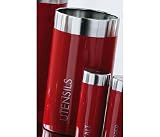 Retro Red Enamel Steel Kitchen Utensil Holder Jar Pot