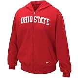 Nike Ohio State Buckeyes Youth Scarlet Arched Lettering Full Zip Hoody Sweatshirt