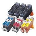 Canon Compatible (9) Pack Bci-3ebk/bci-6 (3bci-3ebk / 2 Cyan 2 Magenta 2 Yellow) for Canon Ink Cartridges Black Cyan Magenta Yellow