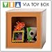 Toy Storage Box w/ Easy Access Through a Orange Square (15 in. cube). Connect Togethe...