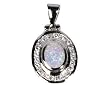 Lab Created Opal Pendant W/CZ STERLING SILVER .925 Oval