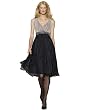 Newport News Beaded Crinkle Chiffon Dress