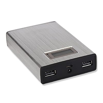 Maxxlite 10000mAh Dual USB with LCD Display Power Bank Silver