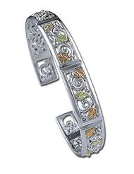 Landstroms Sterling Silver Cuff Bracelet and Black Hills Gold Leaves - BR903CSS