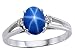 1.54 cts Lab Created Star Sapphire and Genuine Diamonds Ring - 14kt White or Yellow Gold