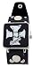 Flip Top Black Square Cross Chopper Case Trendy Design Punk Rocker Biker Black Leather Band Wrist Watch