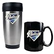 San Diego Padres MLB Stainless Steel Travel Tumbler & Black Ceramic Mug Set - Primary Logo by Great American Products