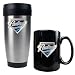 San Diego Padres Stainless Steel Travel Tumbler and Black Ceramic Mug Set (Primary Logo)