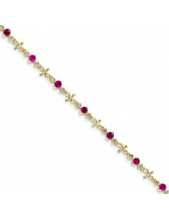 2 Carat 14K Gold Diamond and Ruby Bracelet