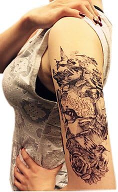 JYT Christmas / New Year Animal Series Flowers Birds Pattern Size 22*16*0.1cm Tattoo Stickers Temporary Tattoos(2PCS)