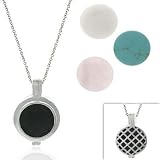 Sterling Silver Genuine Rose Quartz, Mother of Pearl, Onyx a