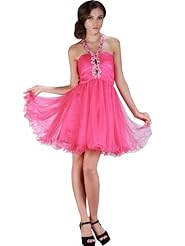 Halter Tulle Draped Fitted Short Homecoming Dress/Prom Dress/Mini Dress 