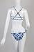 Creabygirls Womens Cute Floral Halter Top and Bottom Bikini Set(US4) Blue