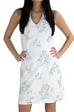 Embroidered Halter Dress - Floral Pattern