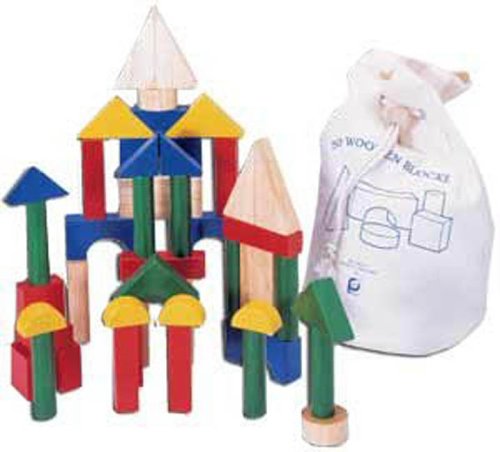 Childrens Toyshop  Toys : 50 Wooden Blocks in a Bag