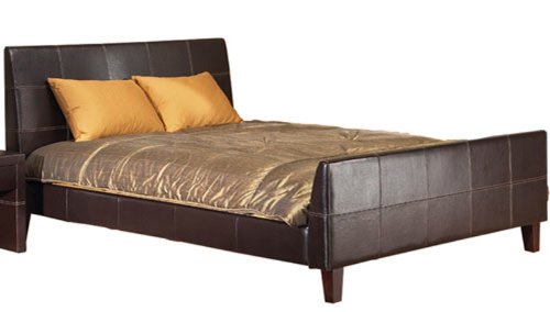 Modus Furniture Upholstered King Size Torino Platform Bed, Chocolate Leatherette