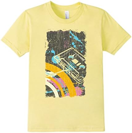 Kids 80s Cassette Retro Design T-Shirt 6 Lemon