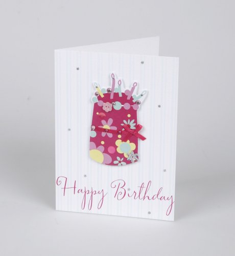 Pink Birthday Cake Card