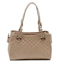 Hot Sale Scarleton Quilted Patent Faux Leather Satchel H104908 - Beige
