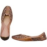 Beaded and Embroidered Leather Shoes for Women Handcrafted Casual Footwear from India Available in Various Sizes
