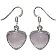 Silver Antique Earrings Rosequartz Gemstone Jewelry 1.25 inches (erg099)
