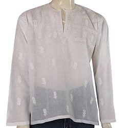 Dresses For Summer Mens Embroidered Kurta Cotton Shirt India Chest 44 inches (gck197)