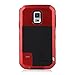 Lentenda Waterproof Shockproof Aluminum Gorilla Metal Cover Case for Galaxy S5 Love Mei (red)