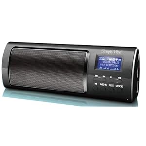 SimplyVibe SV-X6U1-Black Rechargeable FM, MP3 Player and Portable Speakers w/ DSP Bass for iPad 2, iPod, iPhone 4S, Laptops (Mac/ PC) and Mobile Devices (Li-Ion Battery) - Accepts USB Drives and SD Cards