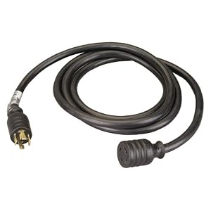 Click here to buy Reliance Controls PC3010 10-Feet 30-Amp L14-30 Generator Power Cord for up to 7500-Watt Generators.